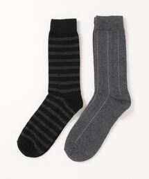 【urge】 〈アソート 2足セット〉 メンズ 綿混 クルー丈 ソックス　【抗菌防臭】