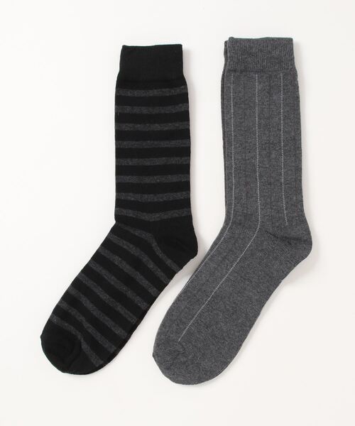 TONE SELECT GOODS(トーンセレクトグッズ)の「【urge】 〈アソート 2足セット〉 メンズ 綿混 クルー丈 ソックス 【抗菌防臭】(ソックス/靴下・メンズ・ブラック系3/ブラック系4/ブラック系2/ブラック系1/ブラック系5・FREE)」の1枚目の写真