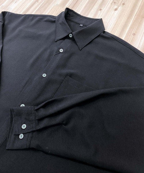 TopIsm（トップイズム）の「オーバーサイズ ドロップショルダー とろみドレープシャツ（シャツ/ブラウス・メンズ・グレイッシュブルー/ホワイト/ダークグリーン/ブラック・M/LL/L）」の13枚目の写真