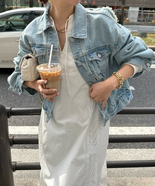 DouDou（ドゥドゥ）の「Gジャン（デニムジャケット・レディース・ブルー/スカイブルー・FREE）」の18枚目の写真