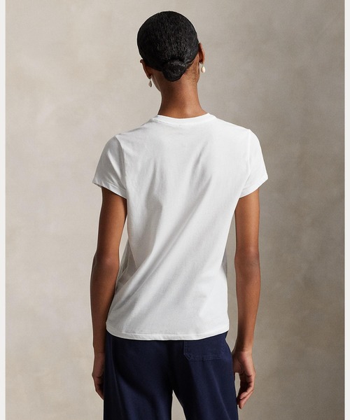 POLO RALPH LAUREN（ポロ ラルフ ローレン）の「コットン ジャージー クルーネック Tシャツ（Tシャツ/カットソー・レディース・ホワイト・M/S/XL/L/XS）」の6枚目の写真