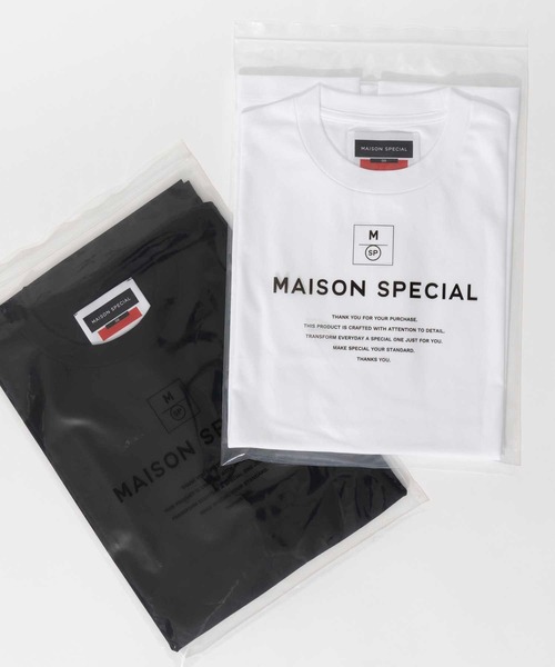 MAISON SPECIAL（メゾンスペシャル）の「《UNISEX》【PACKING】Supima Cotton Prime-Over Crew Neck Perfection T-shirt/スーピマスムースプライムオーバーTシャツ【MAISON SPECIAL/メゾンスペシャル】（Tシャツ/カットソー・メンズ・オフホワイト/ブラック・0/1/2）」の6枚目の写真
