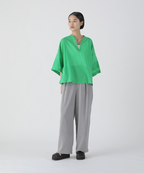 「ZUCCa」 ドルマンスリーブブラウス M size グリーン レディース ZUCCa（ズッカ）の「コットンローン/シャツ（シャツ/ブラウス