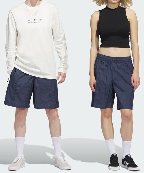 adidas(アディダス)の「スケートボーディング ウインドショーツ(ジェンダーフリー) / ハーフパンツ / アディダスオリジナルス adidas Originals(その他パンツ・メンズ・ブルー/グリーン・MEDIUM/XX-LARGE/X-LARGE/LARGE/3XL/X-SMALL/SMALL)」の1枚目の写真