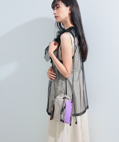 Ray BEAMS(レイビームス)の「CONTROL FREAK / ナイロン ハンディ ショルダー バッグ(ショルダーバッグ・レディース・グレー/ブラック・ONE SIZE)」の1枚目の写真