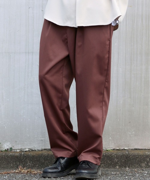 SITRY(シトリー)の「T/R wide tapered pants/ワイド テーパード パンツ(スラックス・メンズ・サックスブルー/カーキ/ブラック/グリーン/モカ/ベージュ・M/L/XL)」の3枚目の写真