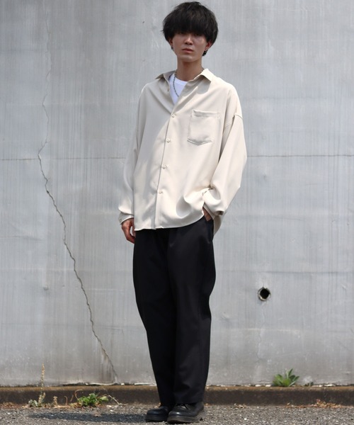 SITRY(シトリー)の「T/R wide tapered pants/ワイド テーパード パンツ(スラックス・メンズ・サックスブルー/カーキ/ブラック/グリーン/モカ/ベージュ・M/L/XL)」の20枚目の写真