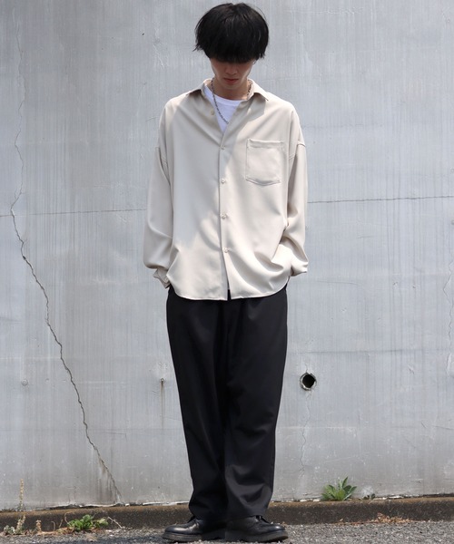 SITRY(シトリー)の「T/R wide tapered pants/ワイド テーパード パンツ(スラックス・メンズ・サックスブルー/カーキ/ブラック/グリーン/モカ/ベージュ・M/L/XL)」の19枚目の写真