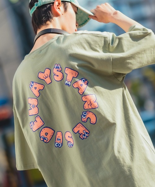 SIDEWAY STANCE（サイドウェイスタンス）の「【SIDEWAY STANCE】オリジナル グラフィック プリント スーパービッグ 半袖Tシャツ（Tシャツ/カットソー・メンズ・ホワイト系その他/ピンク/グリーン/ホワイト/イエロー/グリーン系その他/ブラック/グレー/ホワイト系その他2/グレー系その他/ピンク系その他/ホワイト系その他4/ブラック系その他/ホワイト系その他3/イエロー系その他・FREE）」の10枚目の写真