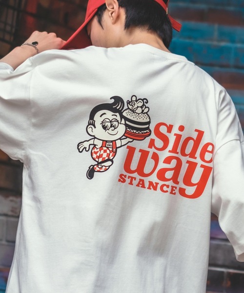 SIDEWAY STANCE（サイドウェイスタンス）の「【SIDEWAY STANCE】オリジナル グラフィック プリント スーパービッグ 半袖Tシャツ（Tシャツ/カットソー・メンズ・ホワイト系その他/ピンク/グリーン/ホワイト/イエロー/グリーン系その他/ブラック/グレー/ホワイト系その他2/グレー系その他/ピンク系その他/ホワイト系その他4/ブラック系その他/ホワイト系その他3/イエロー系その他・FREE）」の5枚目の写真