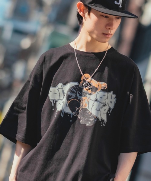 SIDEWAY STANCE（サイドウェイスタンス）の「【SIDEWAY STANCE】オリジナル グラフィック プリント スーパービッグ 半袖Tシャツ（Tシャツ/カットソー・メンズ・ホワイト系その他/ピンク/グリーン/ホワイト/イエロー/グリーン系その他/ブラック/グレー/ホワイト系その他2/グレー系その他/ピンク系その他/ホワイト系その他4/ブラック系その他/ホワイト系その他3/イエロー系その他・FREE）」の6枚目の写真