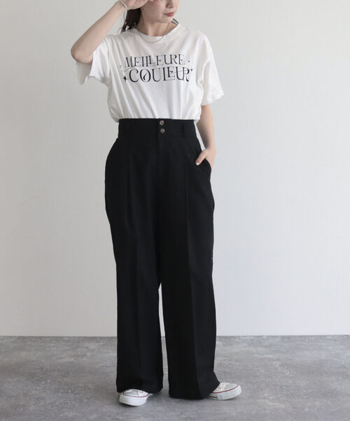 fredy emue（フレディエミュ）の「グラフィックプリントTシャツ（Tシャツ/カットソー・レディース・チャコールグレー/オフホワイト/ベビーピンク・38）」の9枚目の写真