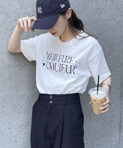 fredy emue（フレディエミュ）の「グラフィックプリントTシャツ（Tシャツ/カットソー・レディース・チャコールグレー/オフホワイト/ベビーピンク・38）」の19枚目の写真