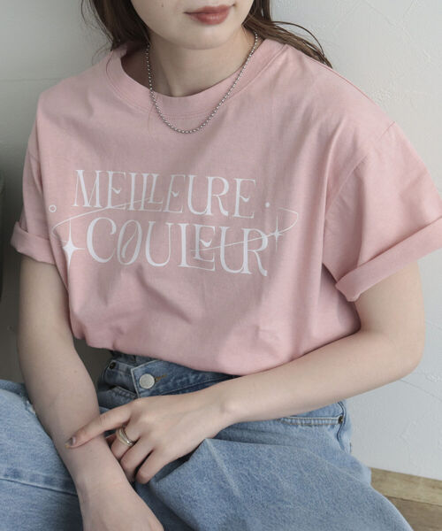 fredy emue（フレディエミュ）の「グラフィックプリントTシャツ（Tシャツ/カットソー・レディース・チャコールグレー/オフホワイト/ベビーピンク・38）」の11枚目の写真