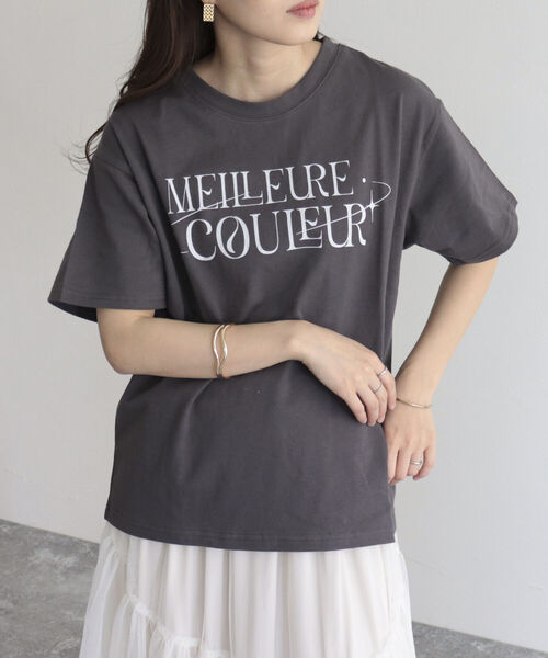 fredy emue（フレディエミュ）の「グラフィックプリントTシャツ（Tシャツ/カットソー・レディース・チャコールグレー/オフホワイト/ベビーピンク・38）」の17枚目の写真