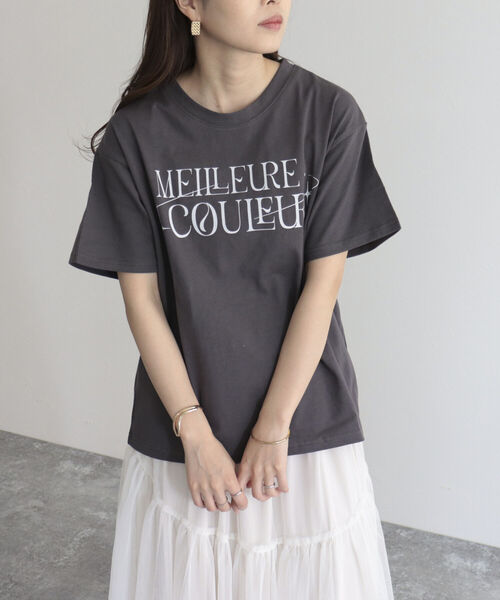 fredy emue（フレディエミュ）の「グラフィックプリントTシャツ（Tシャツ/カットソー・レディース・チャコールグレー/オフホワイト/ベビーピンク・38）」の22枚目の写真