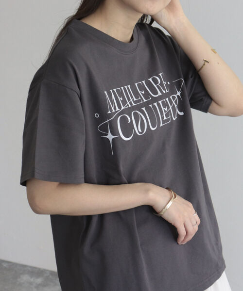 fredy emue（フレディエミュ）の「グラフィックプリントTシャツ（Tシャツ/カットソー・レディース・チャコールグレー/オフホワイト/ベビーピンク・38）」の13枚目の写真