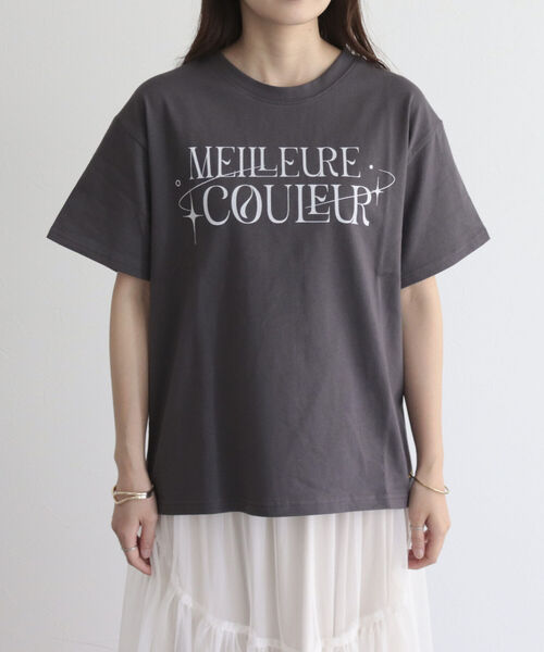 fredy emue（フレディエミュ）の「グラフィックプリントTシャツ（Tシャツ/カットソー・レディース・チャコールグレー/オフホワイト/ベビーピンク・38）」の8枚目の写真