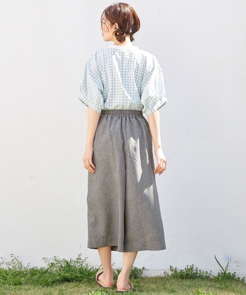 Viola e Viola(ヴィオラエヴィオラ)の「麻調ラップ風ガウチョパンツ(その他パンツ・レディース・スミクロ/グレイッシュベージュ・M/L/LL/3L)」の8枚目の写真