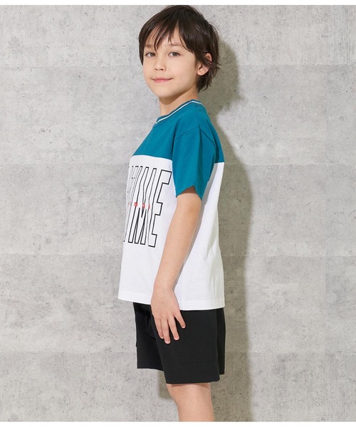 ANAP kids（アナップキッズ）の「バイカラービッグTシャツ【親子お揃い】（Tシャツ/カットソー・キッズ・ブルー系その他3/ブラック系その他/グリーン・130cm/110cm/120cm/100cm）」の7枚目の写真