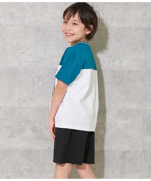 ANAP kids（アナップキッズ）の「バイカラービッグTシャツ【親子お揃い】（Tシャツ/カットソー・キッズ・ブルー系その他3/ブラック系その他/グリーン・130cm/110cm/120cm/100cm）」の6枚目の写真