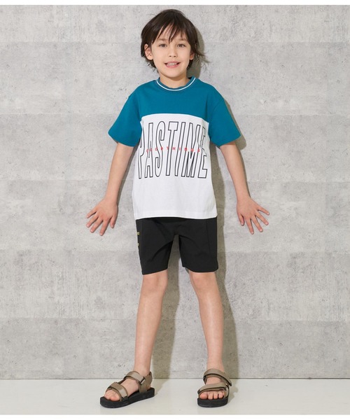 ANAP kids（アナップキッズ）の「バイカラービッグTシャツ【親子お揃い】（Tシャツ/カットソー・キッズ・ブルー系その他3/ブラック系その他/グリーン・130cm/110cm/120cm/100cm）」の4枚目の写真