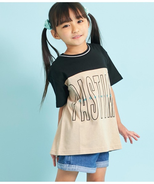 ANAP kids（アナップキッズ）の「バイカラービッグTシャツ【親子お揃い】（Tシャツ/カットソー・キッズ・ブルー系その他3/ブラック系その他/グリーン・130cm/110cm/120cm/100cm）」の21枚目の写真