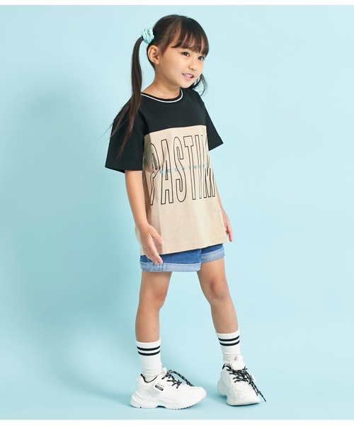 ANAP kids（アナップキッズ）の「バイカラービッグTシャツ【親子お揃い】（Tシャツ/カットソー・キッズ・ブルー系その他3/ブラック系その他/グリーン・130cm/110cm/120cm/100cm）」の19枚目の写真