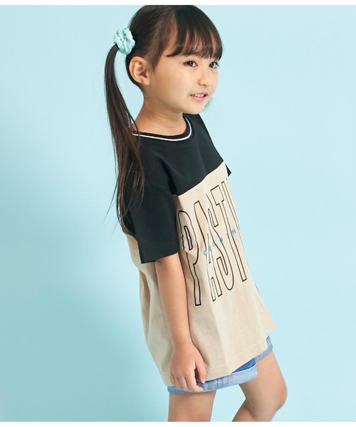 ANAP kids（アナップキッズ）の「バイカラービッグTシャツ【親子お揃い】（Tシャツ/カットソー・キッズ・ブルー系その他3/ブラック系その他/グリーン・130cm/110cm/120cm/100cm）」の17枚目の写真