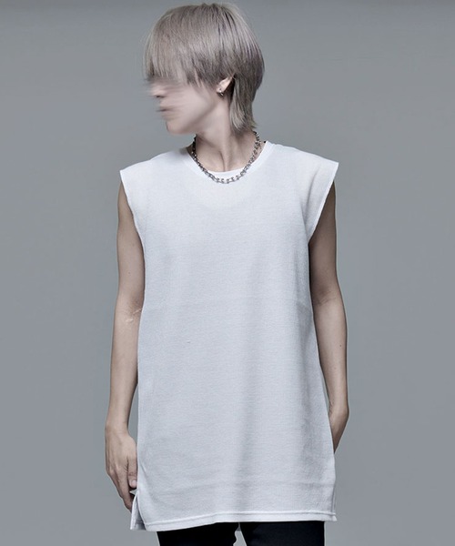 SILVER BULLET(シルバーバレット)の「『CavariA/キャバリア』ワッフルノースリーブ(Tシャツ/カットソー・メンズ・ホワイト/ブラック/ブラック系1/ホワイト系1・M/L)」の1枚目の写真