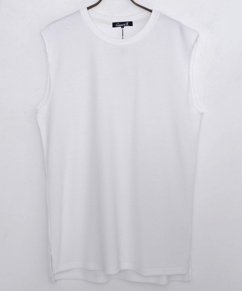 SILVER BULLET(シルバーバレット)の「『CavariA/キャバリア』ワッフルノースリーブ(Tシャツ/カットソー・メンズ・ホワイト/ブラック/ブラック系1/ホワイト系1・M/L)」の5枚目の写真