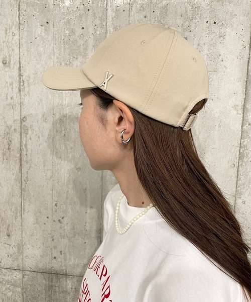 VARZAR] Silver stud over fit ball cap Beige VARZAR - SILVER STUD
