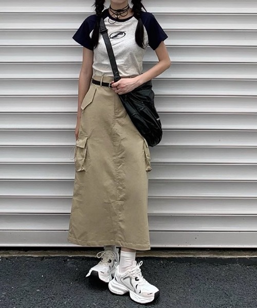 Vipoa（ヴィポア）の「Oval Logo raglan sleeve T-Shirt（Tシャツ/カットソー・レディース・ライトグレー・FREE）」の8枚目の写真