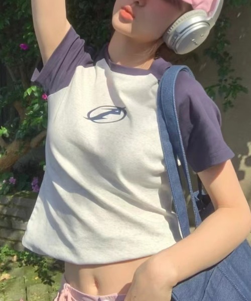 Vipoa（ヴィポア）の「Oval Logo raglan sleeve T-Shirt（Tシャツ/カットソー・レディース・ライトグレー・FREE）」の18枚目の写真