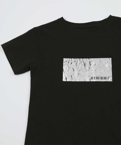 miette(ミエット)の「シルバー箔プリントTシャツ(Tシャツ/カットソー・レディース・ブラック/オフホワイト・FREE)」の9枚目の写真