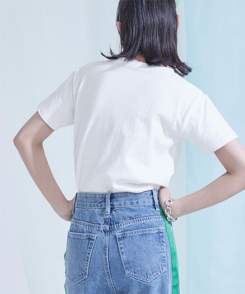 miette(ミエット)の「シルバー箔プリントTシャツ(Tシャツ/カットソー・レディース・ブラック/オフホワイト・FREE)」の19枚目の写真