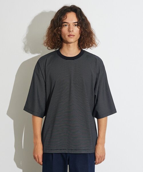 tk.TAKEO KIKUCHI（ティーケータケオキクチ）の「◆ポンチボーダー ムササビドルマンカットソー（Tシャツ/カットソー・メンズ・ブラック系2/ネイビー系2・88）」の16枚目の写真