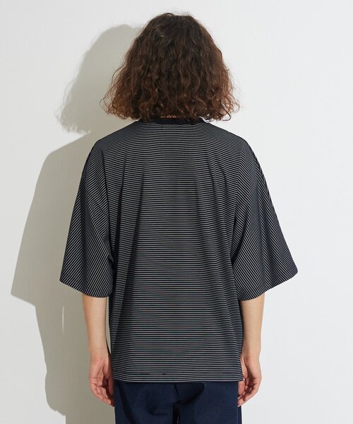 tk.TAKEO KIKUCHI（ティーケータケオキクチ）の「◆ポンチボーダー ムササビドルマンカットソー（Tシャツ/カットソー・メンズ・ブラック系2/ネイビー系2・88）」の5枚目の写真