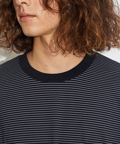 tk.TAKEO KIKUCHI（ティーケータケオキクチ）の「◆ポンチボーダー ムササビドルマンカットソー（Tシャツ/カットソー・メンズ・ブラック系2/ネイビー系2・88）」の3枚目の写真