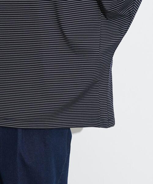 tk.TAKEO KIKUCHI（ティーケータケオキクチ）の「◆ポンチボーダー ムササビドルマンカットソー（Tシャツ/カットソー・メンズ・ブラック系2/ネイビー系2・88）」の9枚目の写真