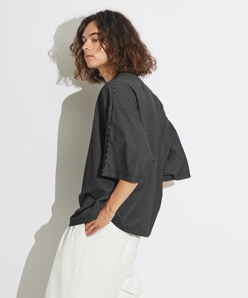 tk.TAKEO KIKUCHI（ティーケータケオキクチ）の「◆ポンチボーダー ムササビドルマンカットソー（Tシャツ/カットソー・メンズ・ブラック系2/ネイビー系2・88）」の14枚目の写真