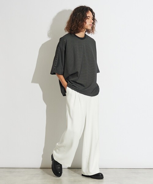 tk.TAKEO KIKUCHI（ティーケータケオキクチ）の「◆ポンチボーダー ムササビドルマンカットソー（Tシャツ/カットソー・メンズ・ブラック系2/ネイビー系2・88）」の4枚目の写真