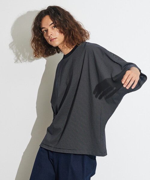 tk.TAKEO KIKUCHI（ティーケータケオキクチ）の「◆ポンチボーダー ムササビドルマンカットソー（Tシャツ/カットソー・メンズ・ブラック系2/ネイビー系2・88）」の10枚目の写真