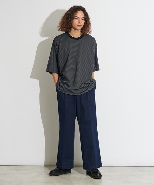 tk.TAKEO KIKUCHI（ティーケータケオキクチ）の「◆ポンチボーダー ムササビドルマンカットソー（Tシャツ/カットソー・メンズ・ブラック系2/ネイビー系2・88）」の18枚目の写真