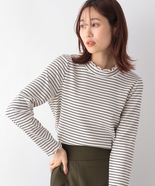 GLOBAL WORK(グローバルワーク)の「Beauteeハイネックリブ/906251(Tシャツ/カットソー・レディース・アイボリー/モカ/ブラック/ホワイト系その他/ブラック系その他/ホワイト系その他2・MEDIUM/LARGE)」の14枚目の写真