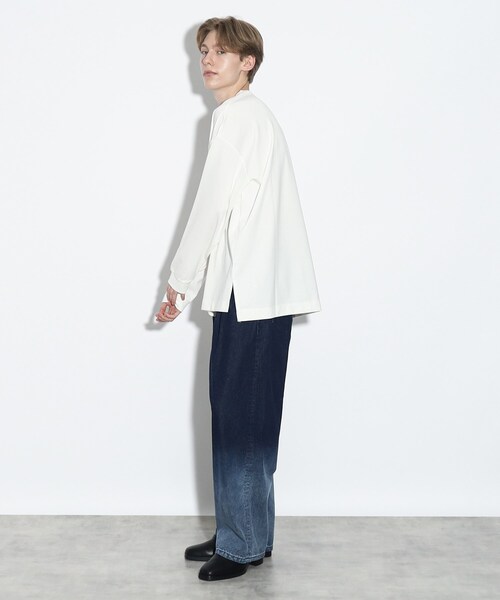 tk.TAKEO KIKUCHI(ティーケータケオキクチ)の「◆ネックレス付きクルーネックロンT(Tシャツ/カットソー・メンズ・オフホワイト/ブラック・02/03)」の14枚目の写真