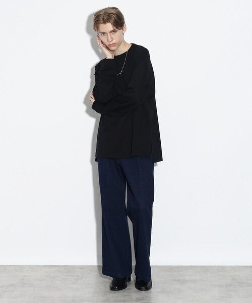 tk.TAKEO KIKUCHI(ティーケータケオキクチ)の「◆ネックレス付きクルーネックロンT(Tシャツ/カットソー・メンズ・オフホワイト/ブラック・02/03)」の19枚目の写真