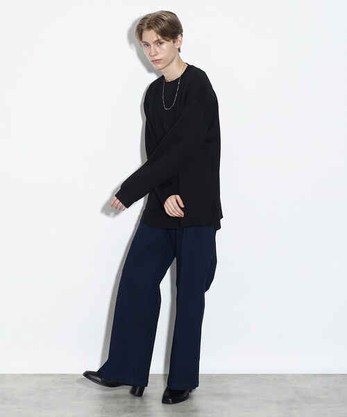 tk.TAKEO KIKUCHI(ティーケータケオキクチ)の「◆ネックレス付きクルーネックロンT(Tシャツ/カットソー・メンズ・オフホワイト/ブラック・02/03)」の20枚目の写真