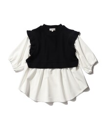SHOO・LA・RUE（シューラルー）の「◆【110-140cm】フリルベストドッキングプルオーバー（Tシャツ/カットソー・キッズ）」