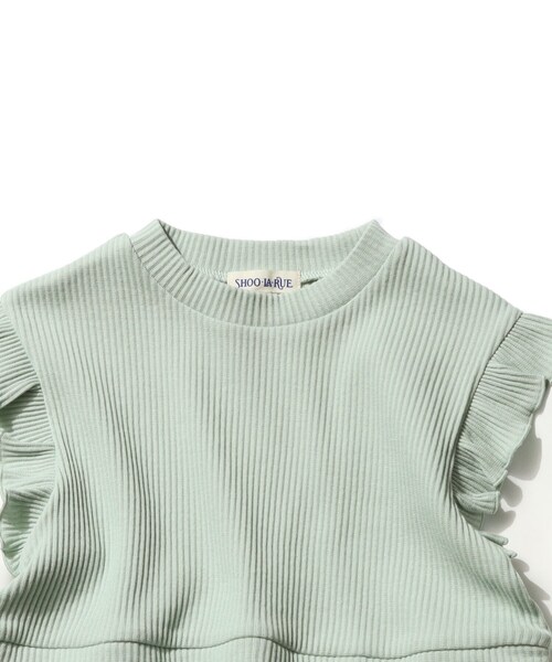 SHOO・LA・RUE（シューラルー）の「◆【110-140cm】フリルベストドッキングプルオーバー（Tシャツ/カットソー・キッズ・ライトグリーン/ブラック・14/13/12/11）」の5枚目の写真
